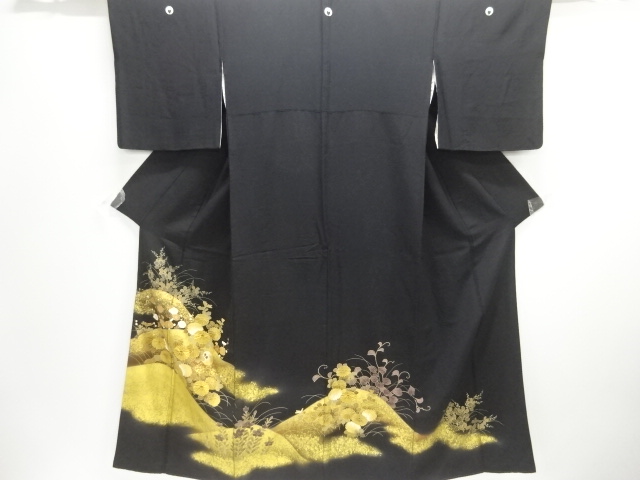 JAPANESE KIMONO / TOMESODE / EMBROIDERY / KINSAI IROE / KIKU & UME